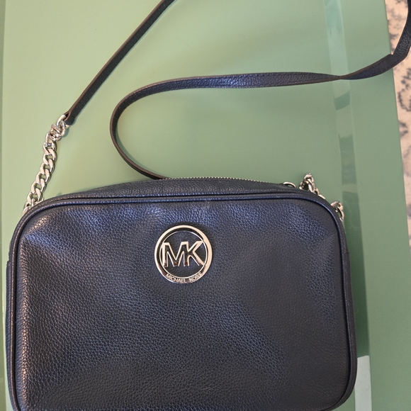 Michael Kors Navy Crossbody Bag with Silver Accents - Picture 1 of 4
